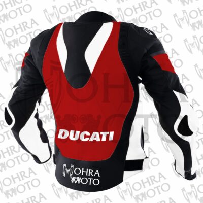 Ducati 1.3mm Cowhide Leather Motorcycle Jacket Unisex Motorbike Jacket