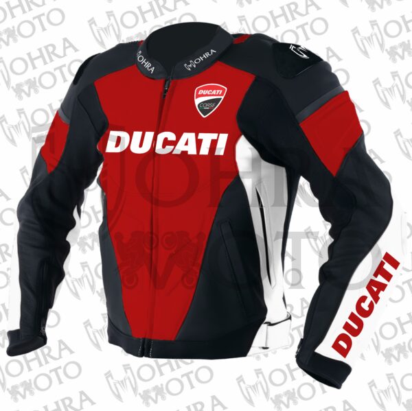 Ducati 1.3mm Cowhide Leather Motorcycle Jacket Unisex Motorbike Jacket