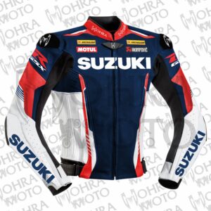 2025 Suzuki 1.3mm Cowhide Leather Motorcycle Jacket Unisex Motorbike Jacket