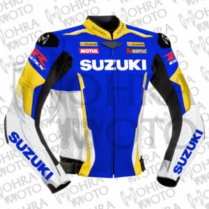 2025 Suzuki GSXR 1.3mm Cowhide Leather Motorcycle Jacket Unisex Motorbike Jacket