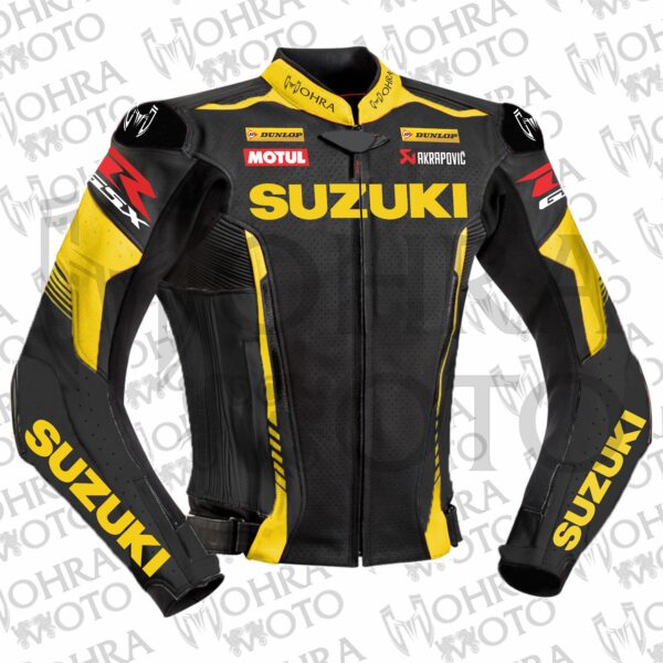 2025 Suzuki GSXR 1.3mm Cowhide Leather Motorcycle Jacket Unisex Motorbike Jacket