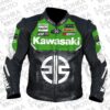 Kawasaki Ninja 1.3mm Cowhide Leather Motorcycle Jacket Unisex Motorbike Jacket