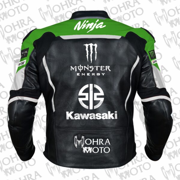Kawasaki Ninja 1.3mm Cowhide Leather Motorcycle Jacket Unisex Motorbike Jacket - Image 2