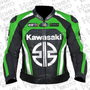 Kawasaki Monster Energy 1.3mm Leather Motorcycle Jacket Unisex Motorbike Jacket