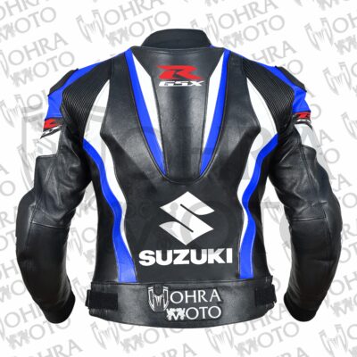 Suzuki GSXR 1.3mm Cowhide Leather Motorcycle Jacket Unisex Motorbike Jacket
