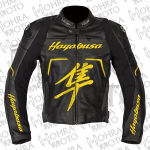 Suzuki Hayabusa 1.3mm Cowhide Leather Motorcycle Jacket unisex Motorbike Jacket