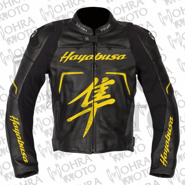 Suzuki Hayabusa 1.3mm Cowhide Leather Motorcycle Jacket unisex Motorbike Jacket