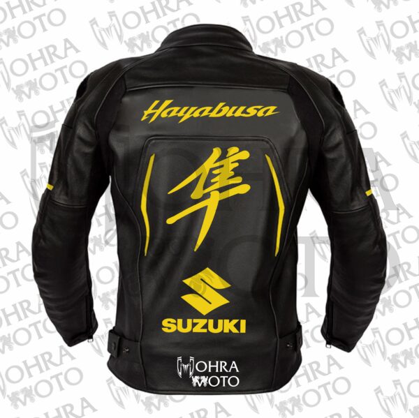 Suzuki Hayabusa 1.3mm Cowhide Leather Motorcycle Jacket unisex Motorbike Jacket - Image 2