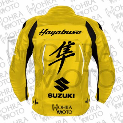 Suzuki Hayabusa 1.3mm Cowhide Leather Motorcycle Jacket Unisex Motorbike Jacket