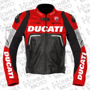 Ducati 1.3mm Cowhide Leather Motorcycle Jacket Unisex Motorbike Jacket