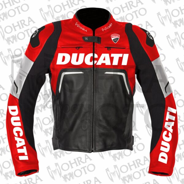 Ducati 1.3mm Cowhide Leather Motorcycle Jacket Unisex Motorbike Jacket