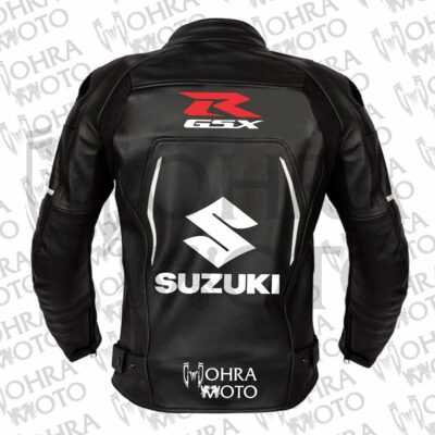 Suzuki GSXR 1.3mm Cowhide Leather Motorcycle Jacket Unisex Motorbike Jacket