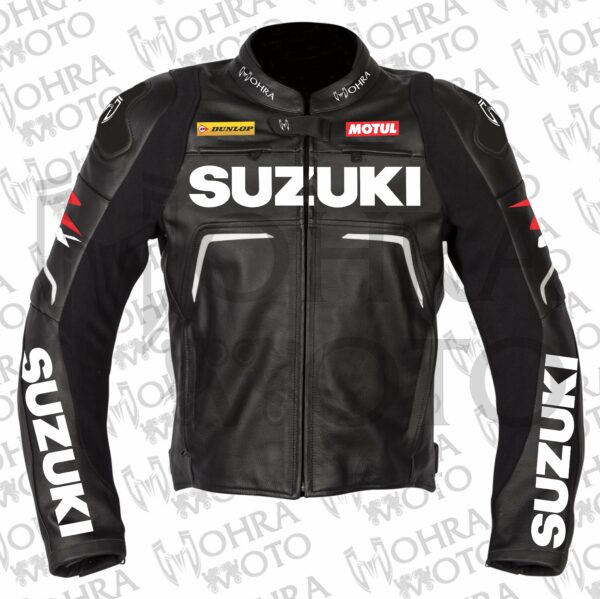 Suzuki GSXR 1.3mm Cowhide Leather Motorcycle Jacket Unisex Motorbike Jacket