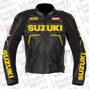 Suzuki GSXR 1.3mm Cowhide Leather Motorcycle Jacket Unisex Motorbike Jacket