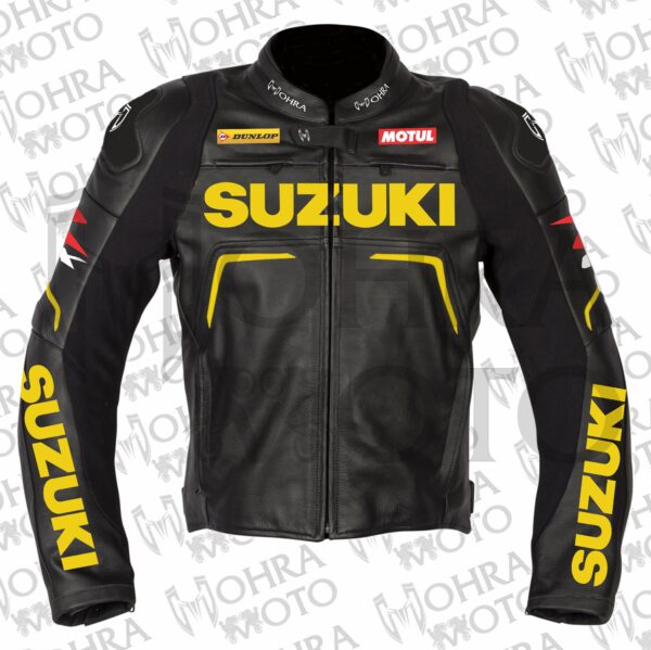 Suzuki GSXR 1.3mm Cowhide Leather Motorcycle Jacket Unisex Motorbike Jacket
