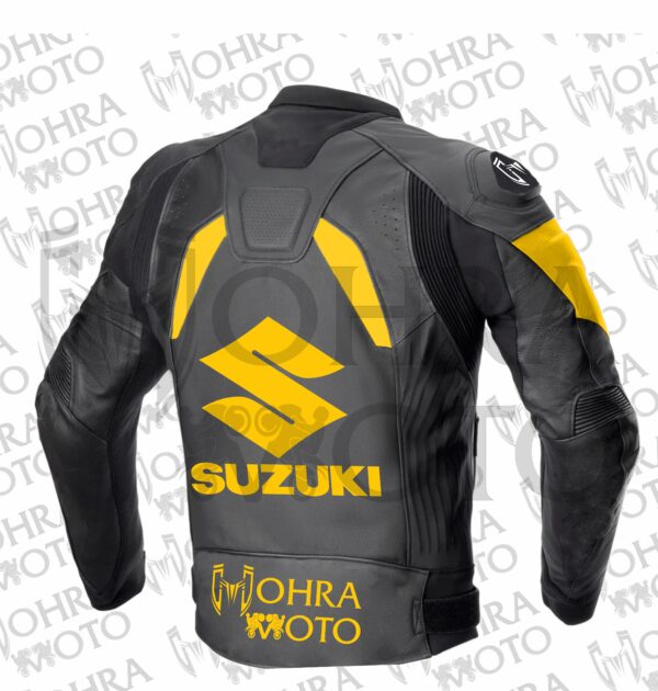 2025 Suzuki 1.3mm Cowhide Leather Motorcycle Jacket Unisex Motorbike Jacket - Image 2