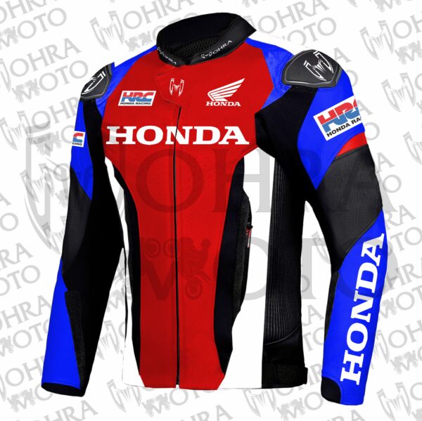 2025 Honda HRC 1.3mm Cowhide Leather Motorcycle Jacket Unisex Motorbike Jacket