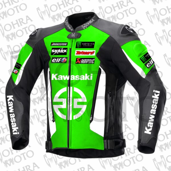 2025 Kawasaki Ninja 1.3mm Cowhide Motorcycle Jacket Unisex Motorbike Jacket